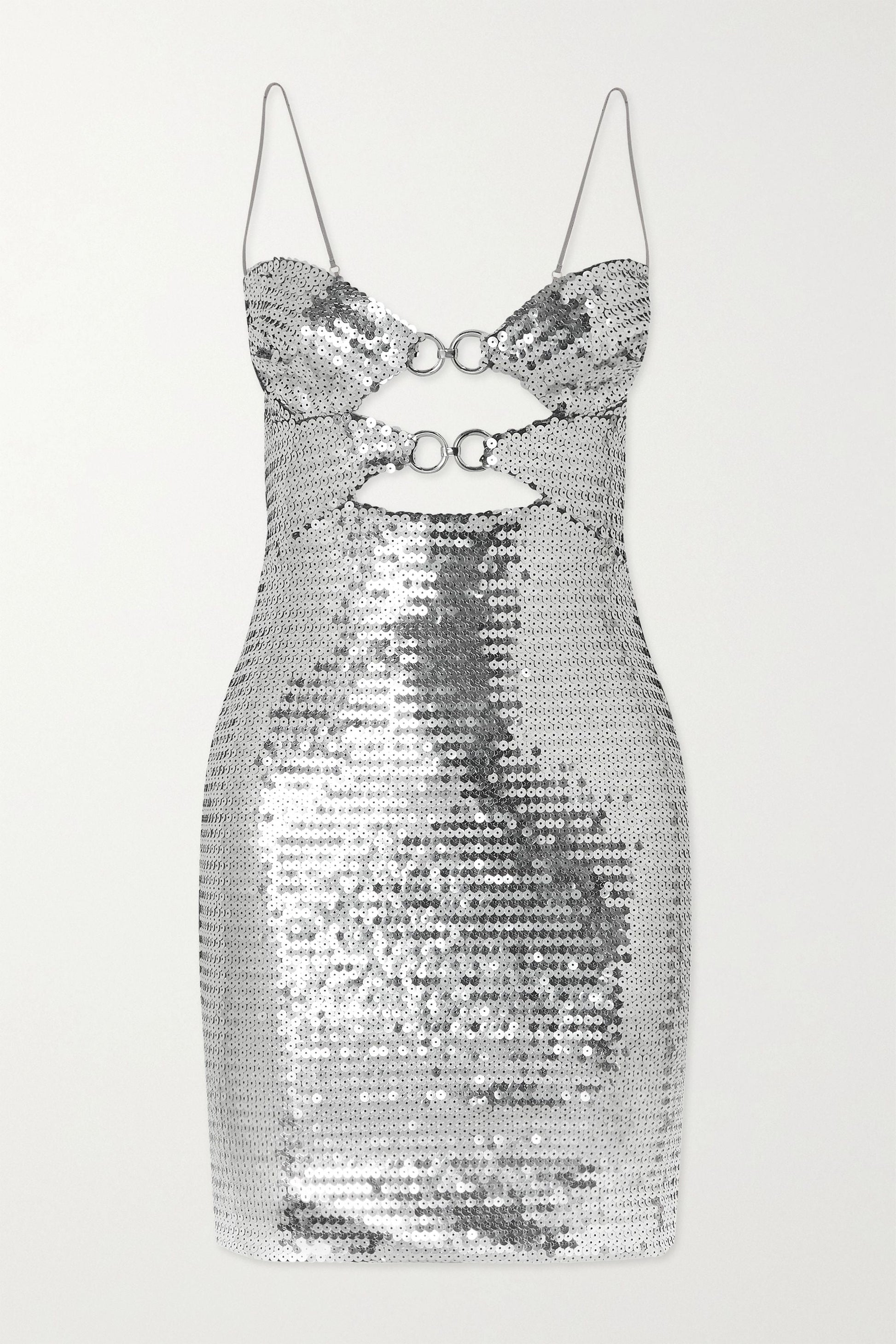 metallic mini dress
