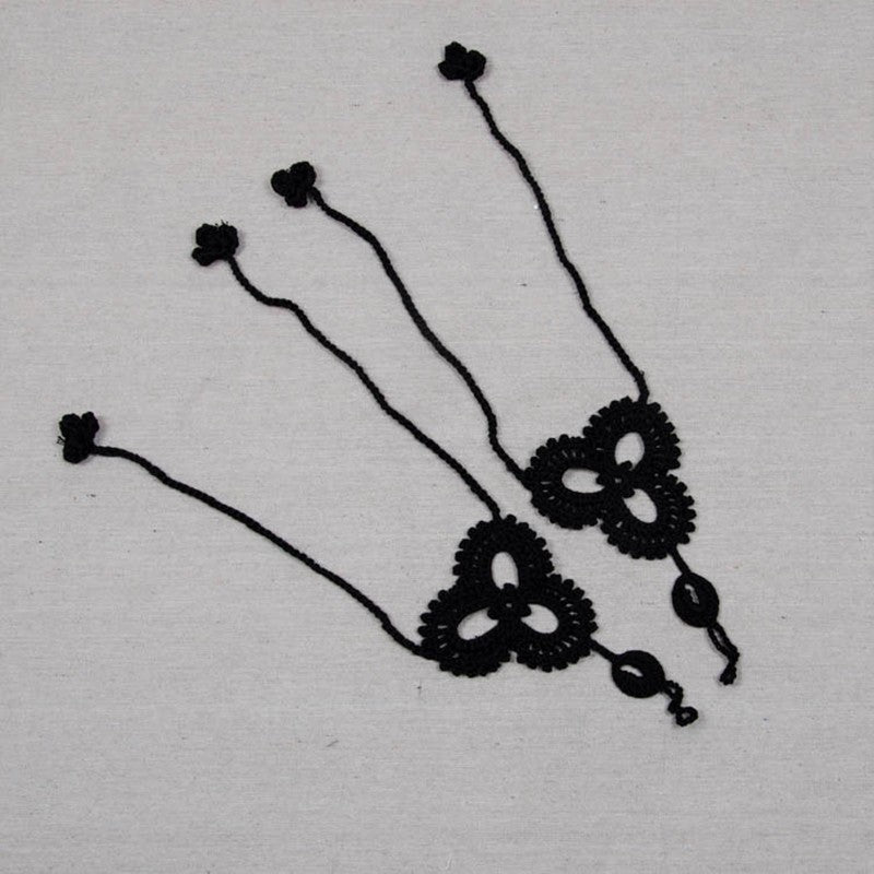 Sati Crochet Barefoot Sandals- Black