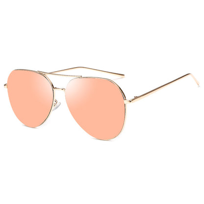 Mirrored Aviator Sunglasses - Rose Gold