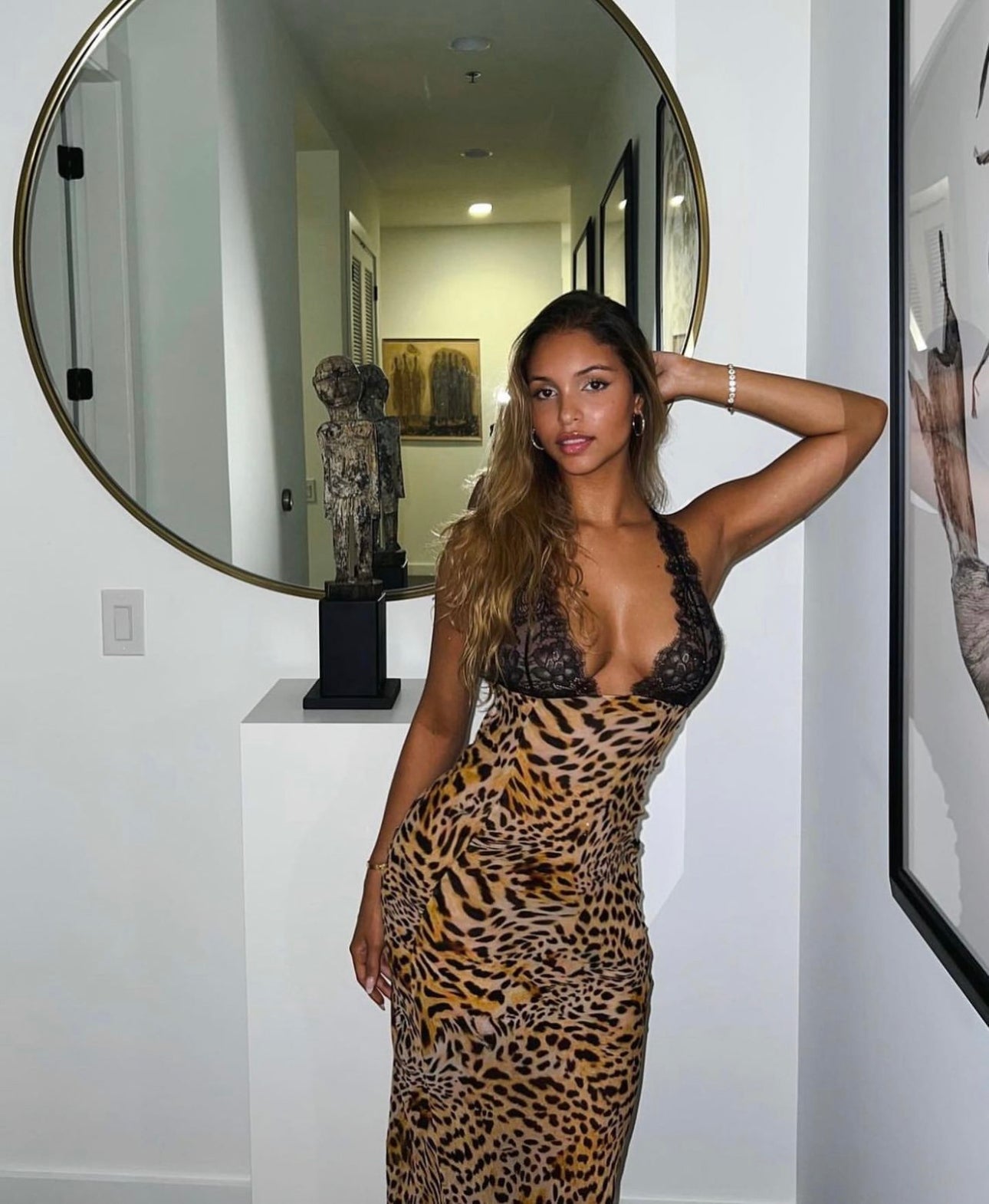leopard print cocktail dress