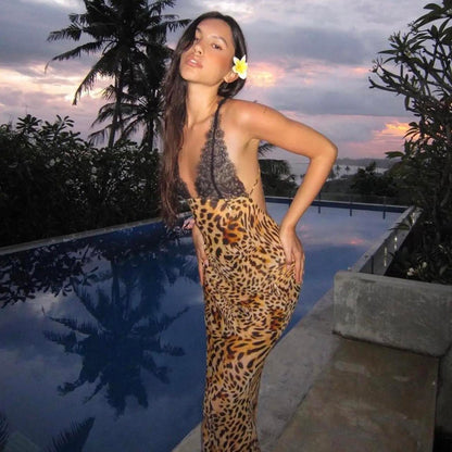 leopard slip dress