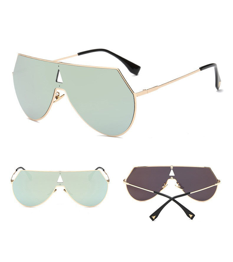 Mari Fashion Aviator Glasses-silver-Gold