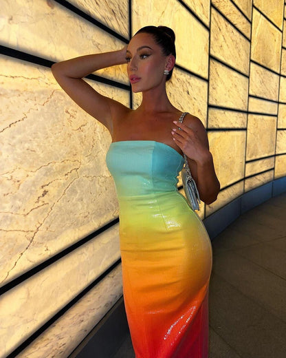 strapless ombre dress