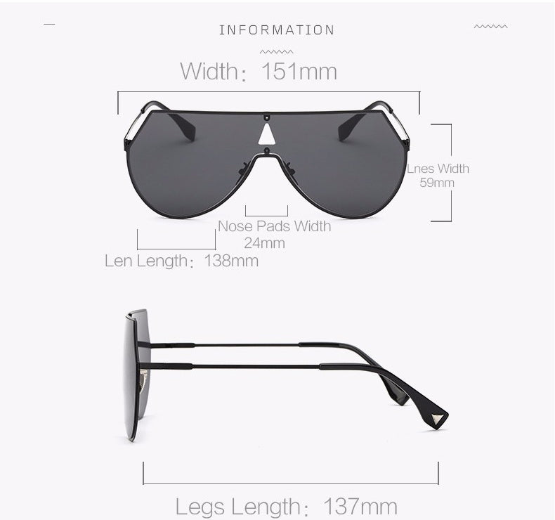 Mari Fashion Aviator Glasses-grey-black