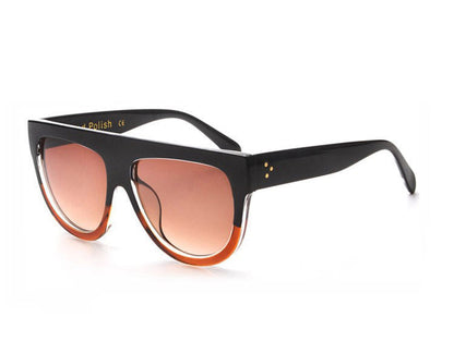 Amaro Flat Top Gradient Sunglasses-Brown Lens / Black Tawney Frame