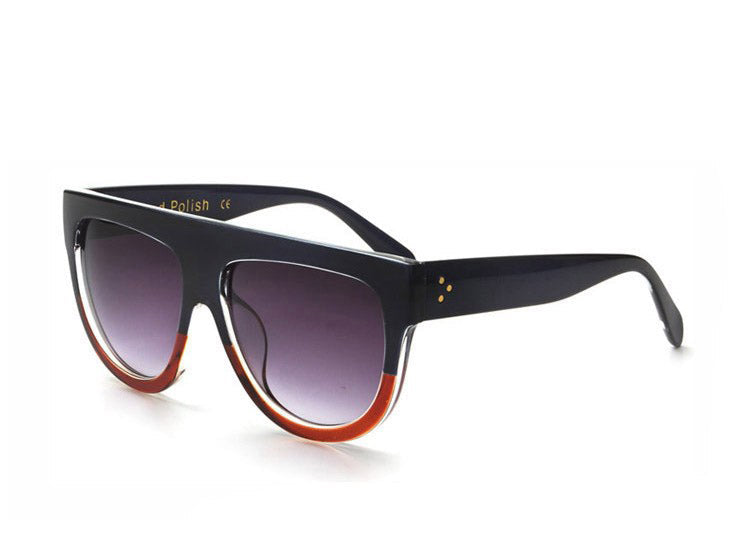 Amaro Flat Top Gradient Sunglasses-Grey Lens / Blue Tawney Frame
