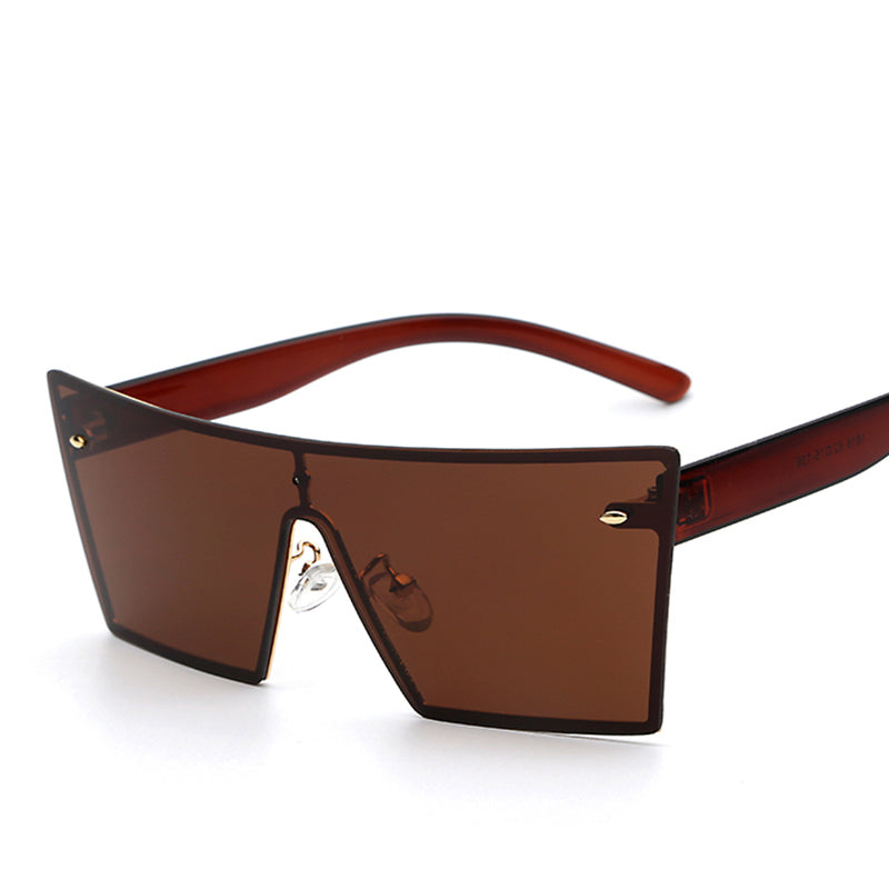 Lilya Rectangular Sunglasses-Brown Lens / Brown Frame