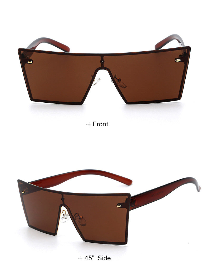 Lilya Rectangular Sunglasses-Brown Lens / Brown Frame