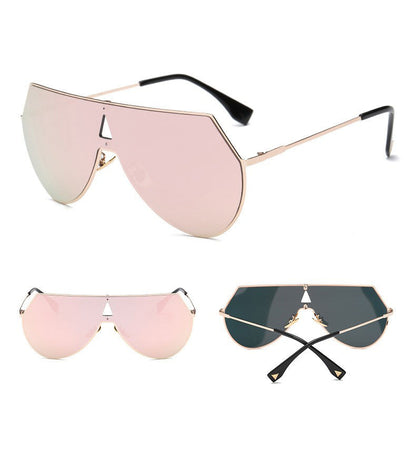 Mari Fashion Aviator Glasses-pink-gold