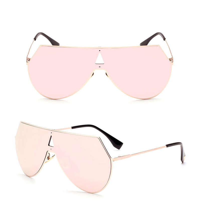 Mari Fashion Aviator Glasses-pink-gold