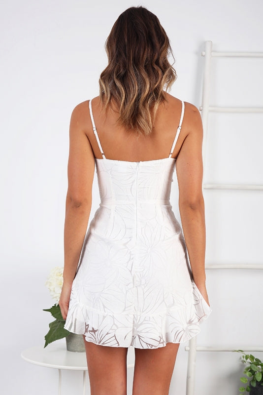 white floral lace dress