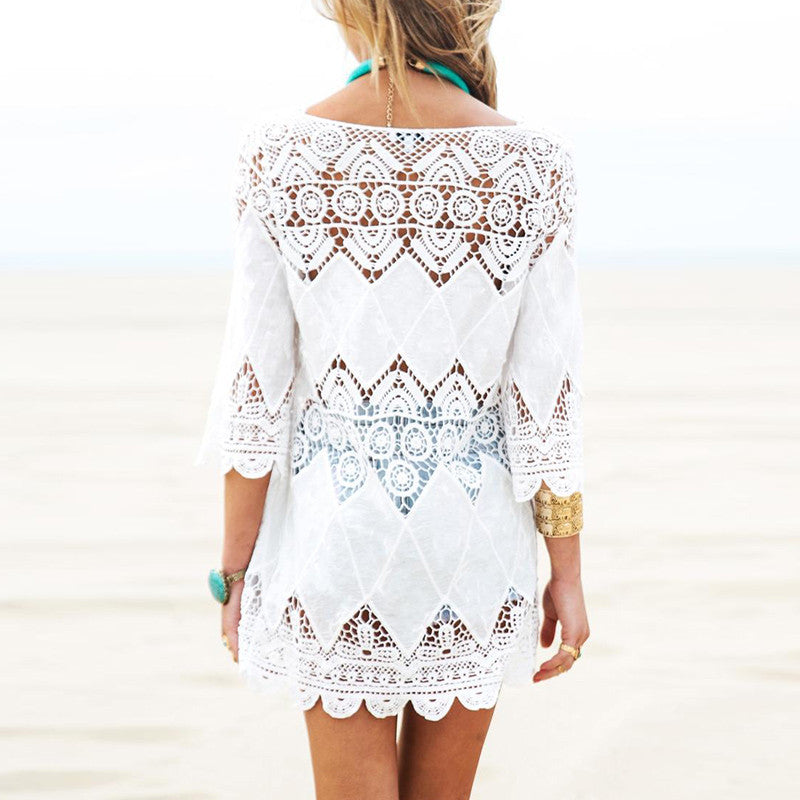 white lace cover up