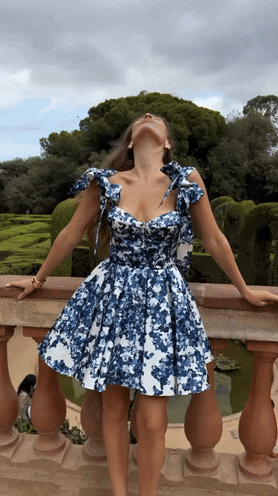madeleine floral corset bow strap mini dress Francesca's Madeleine Floral Corset Bow Strap Mini Dress